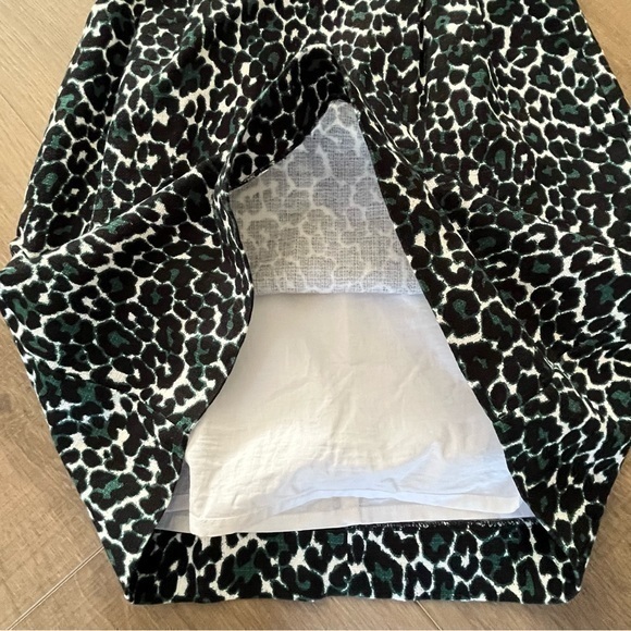 J. Crew Black Green Leopard Cheetah Animal Print Sheath Dress 2‎ Excellent - Picture 8 of 12